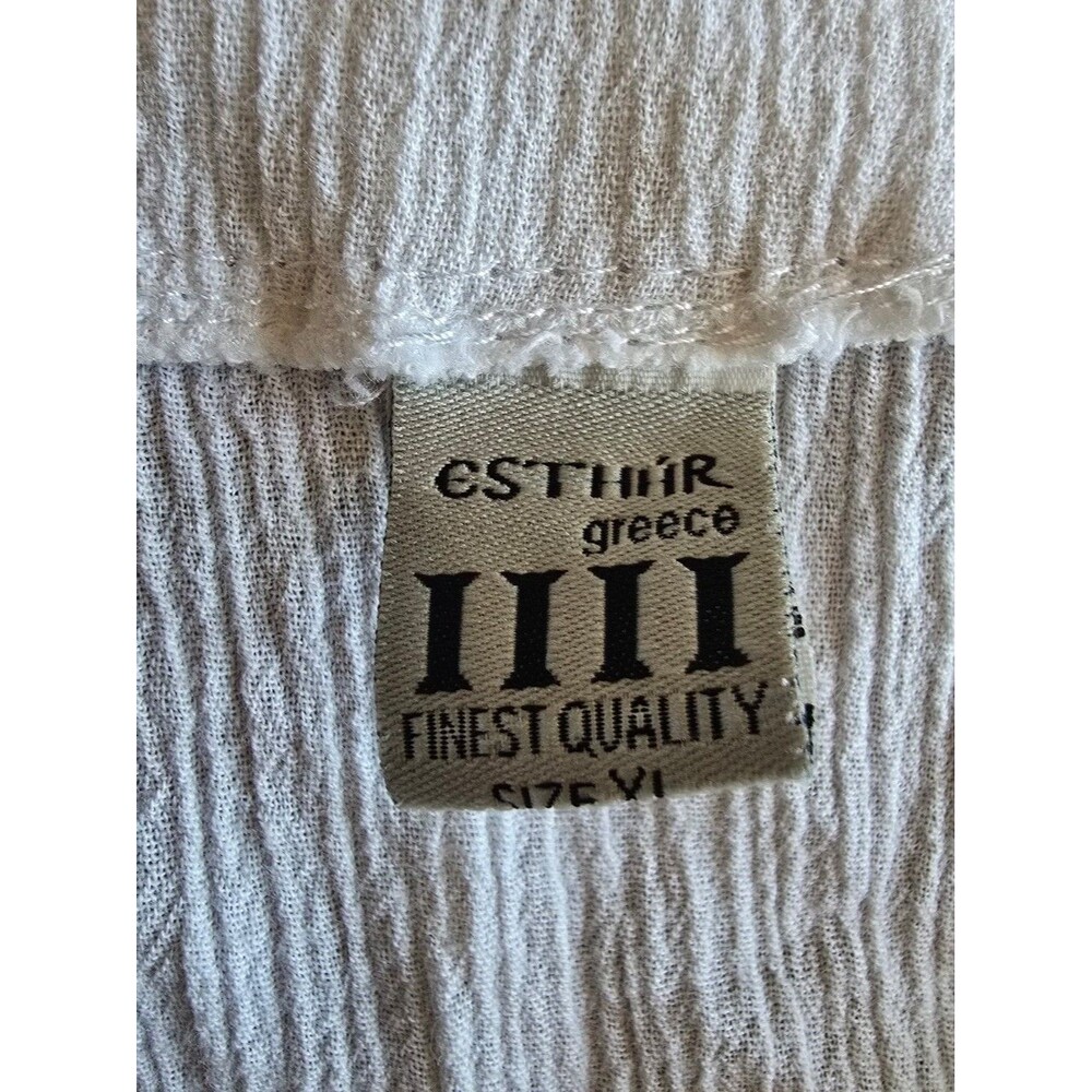 100% cotton white and gold lightweight 3/4 sleeve pullover top women's size XL - Picture 7 of 8